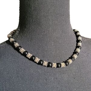 Necklace - Onyx, 14k gold, sterling silver